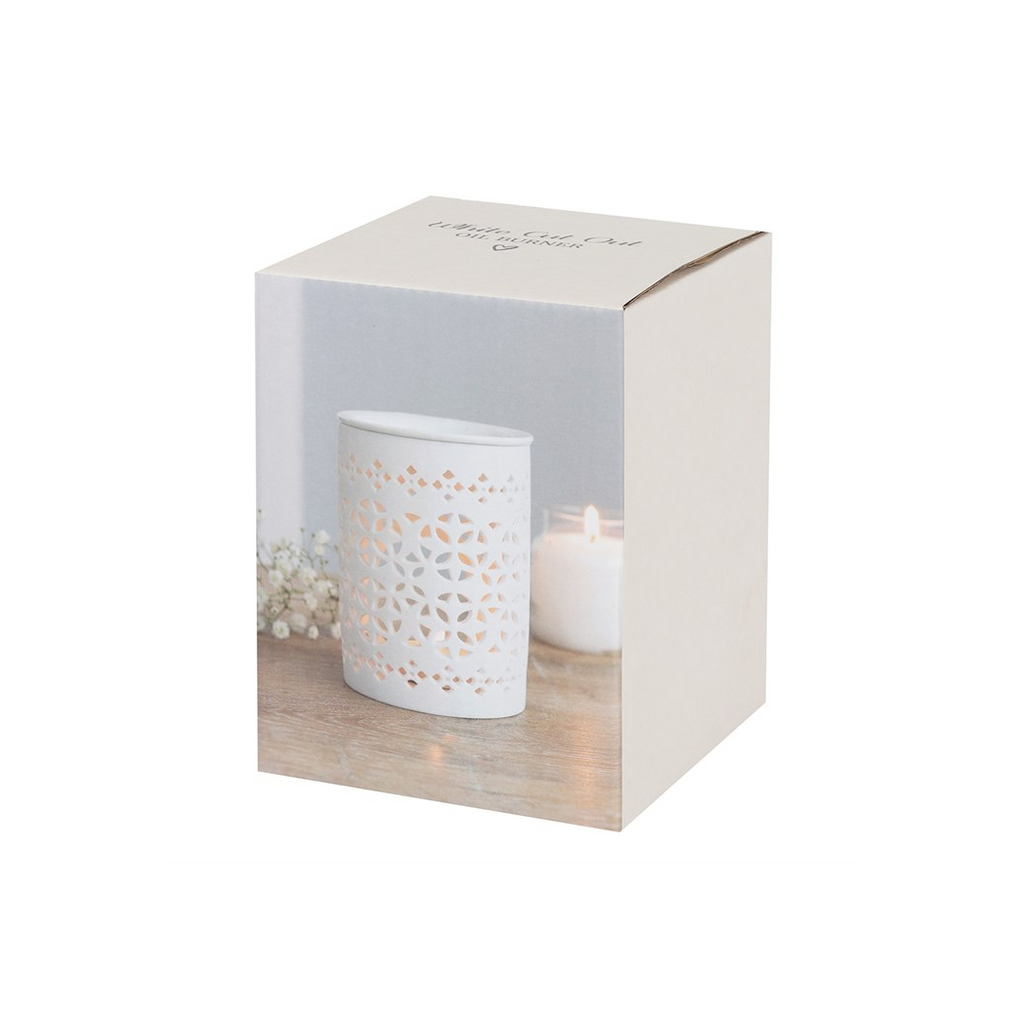 White Matte Cut Out Oil Burner