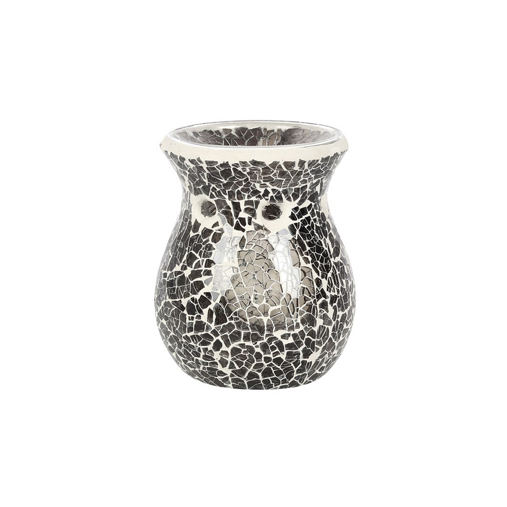 Small Gunmetal Grey Crackle Oil Burner and Wax Warmer