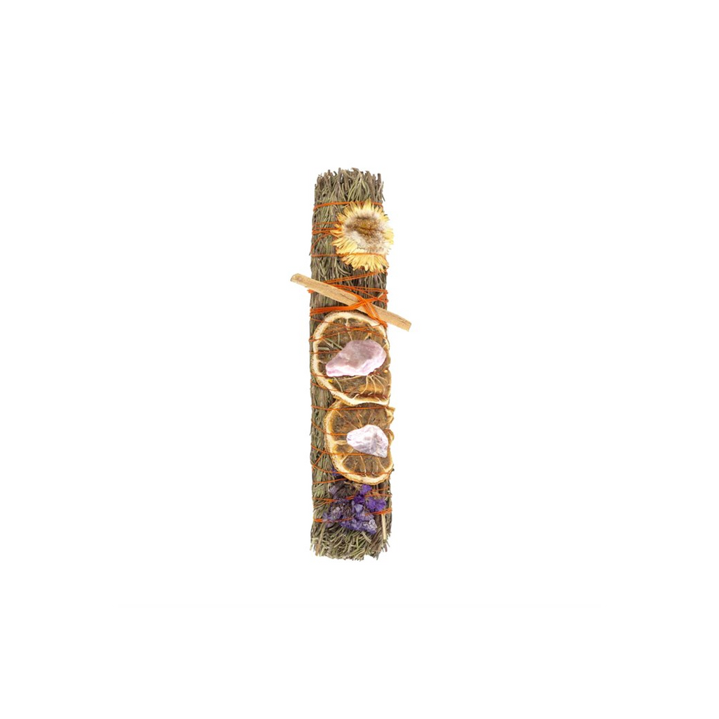 9in Ritual Wand Smudge Stick with Rosemary, Lavender, and Orange