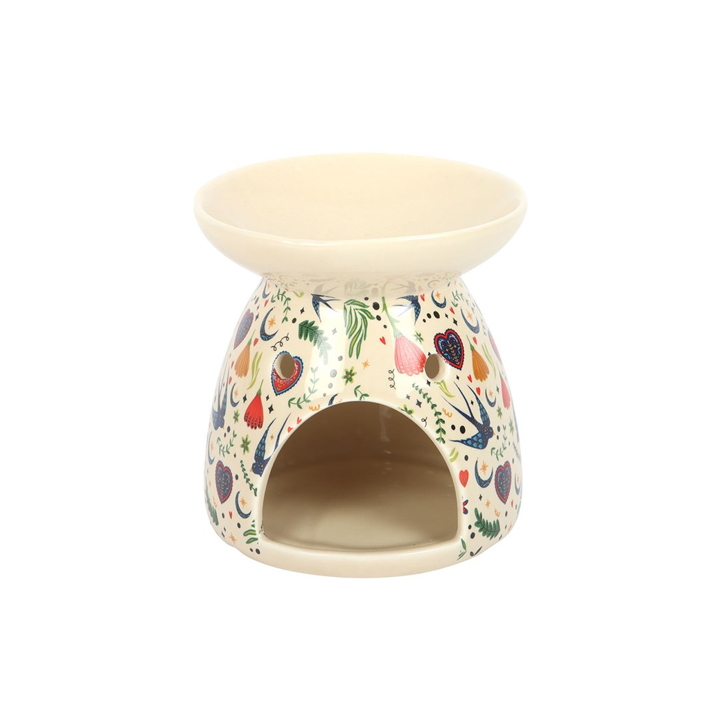 Cream Midnight Bloom Print Oil Burner