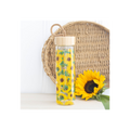 Sunflower Print Glass Water Bottle