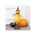 Orange Metal Pumpkin Man Ornament with Spring Body
