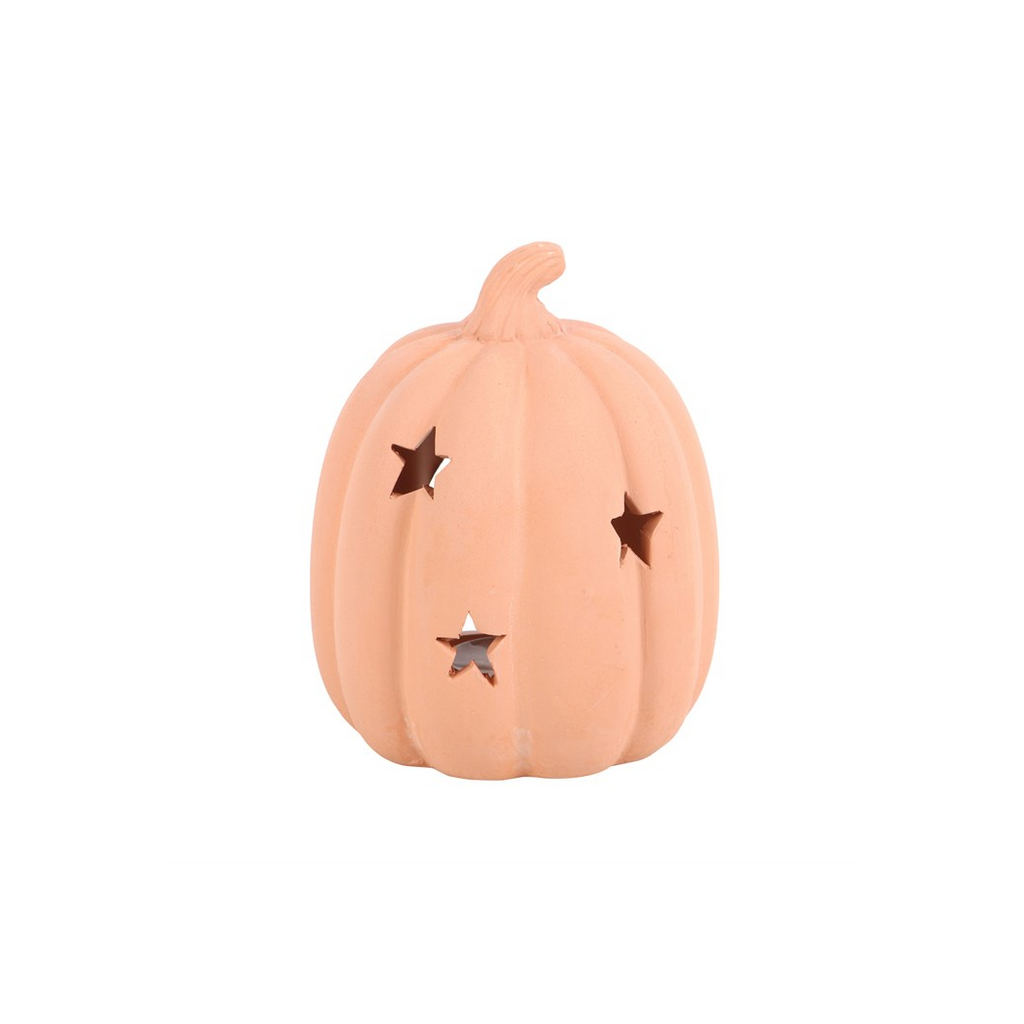 9cm Terracotta Pumpkin Tealight Holder