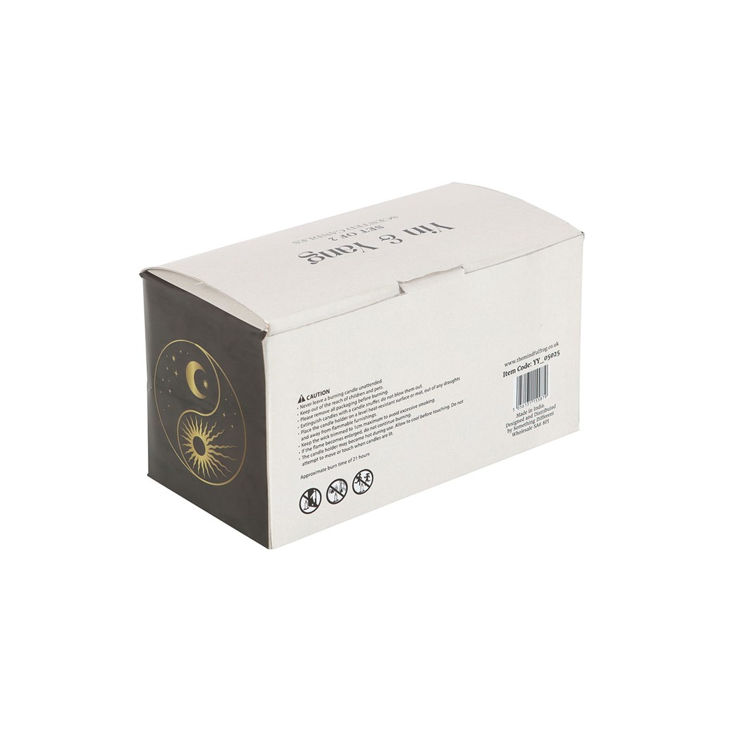 Set of 2 Yin Yang Black Oud and Coconut Candles