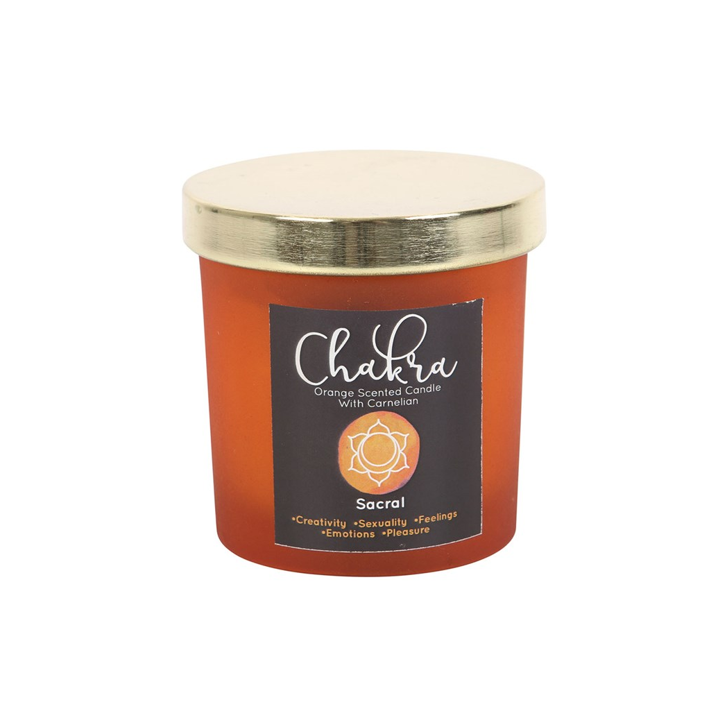 Sacral Chakra Orange Crystal Chip Candle