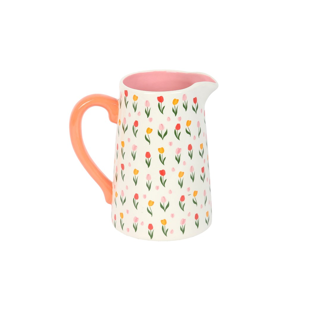 Tulip Print Ceramic Flower Jug