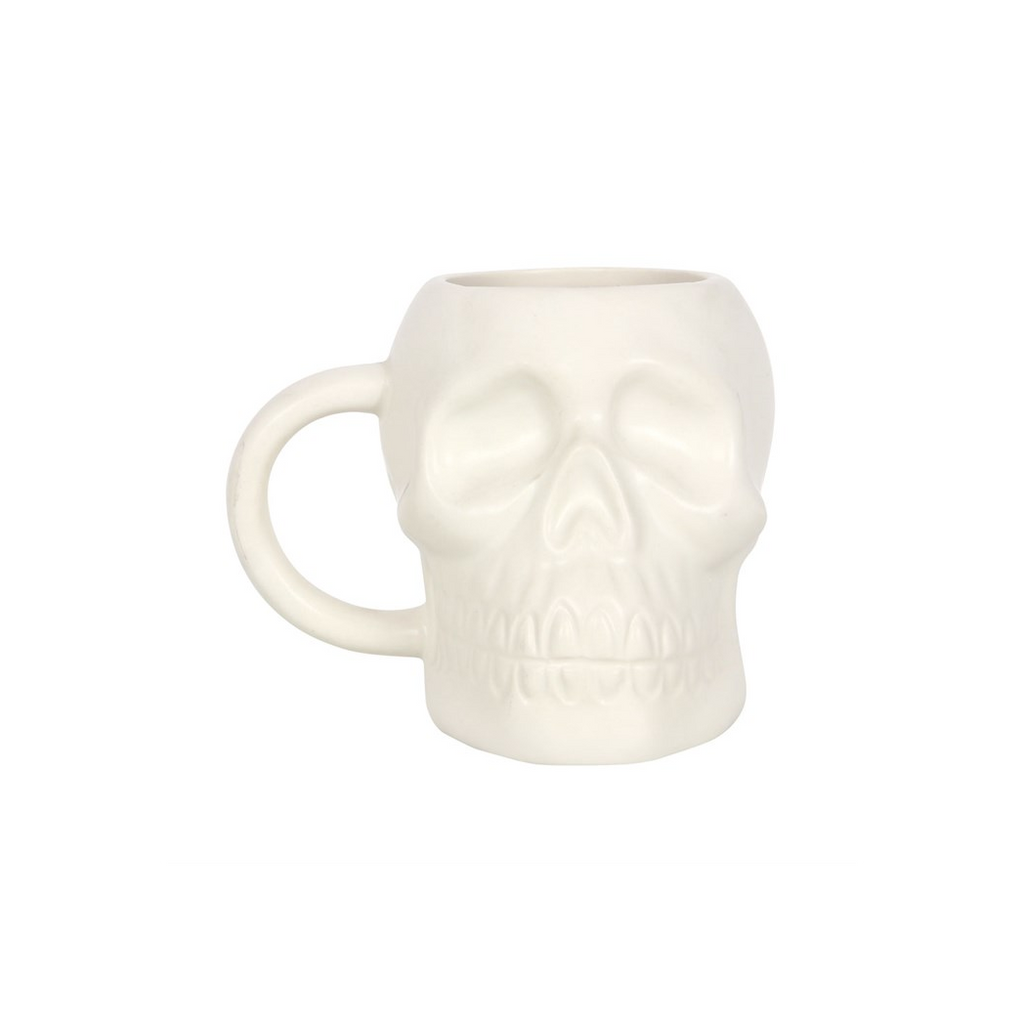 Matte White Skull Mug