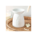 White Ceramic Buddha Face Oil Burner and Wax Warmer