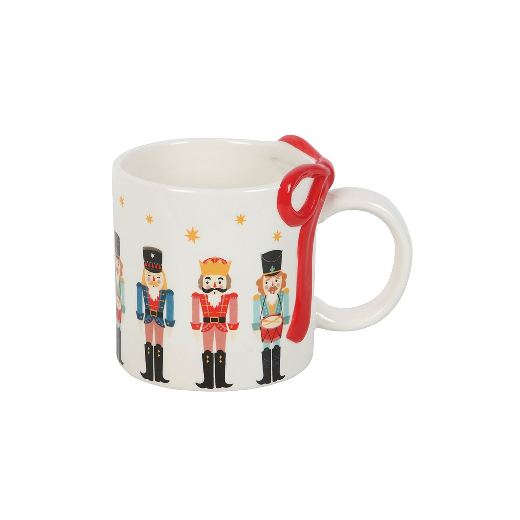 Nutcracker Print Mug with Bow