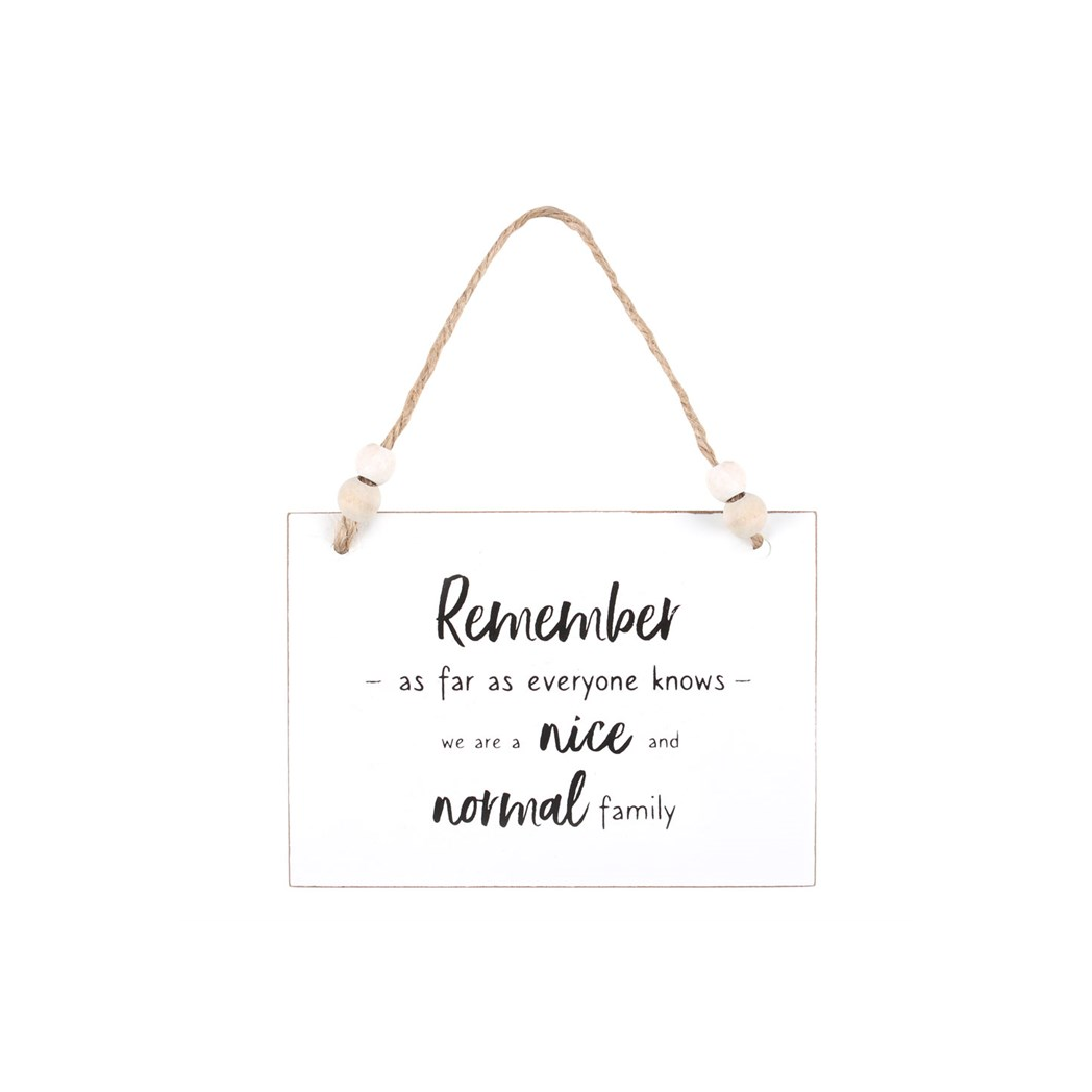Nice And Normal Family Hanging Sign