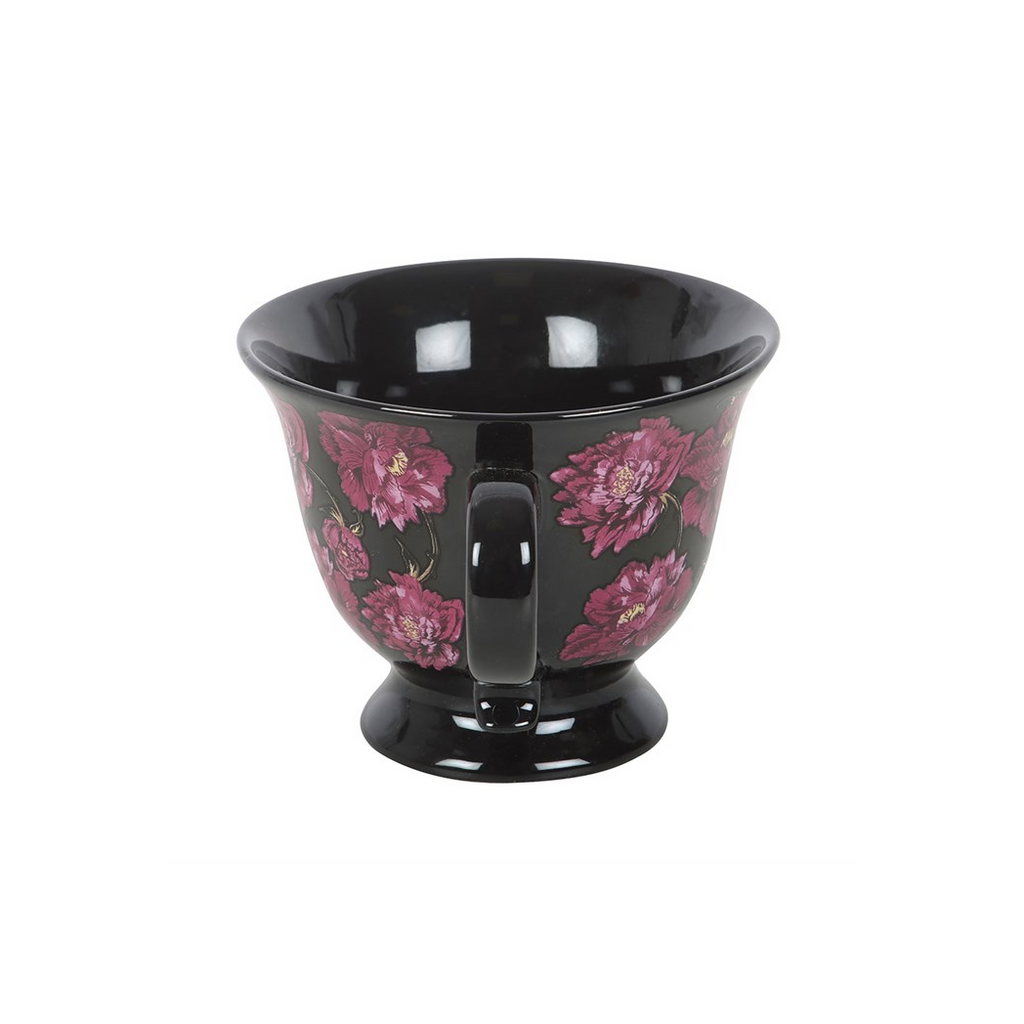 Dark Romance Floral Print Teacup