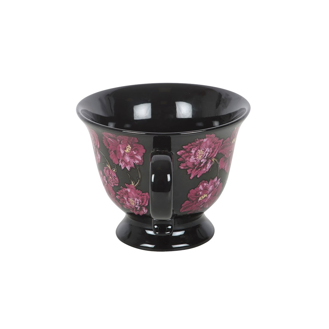 Dark Romance Floral Print Teacup