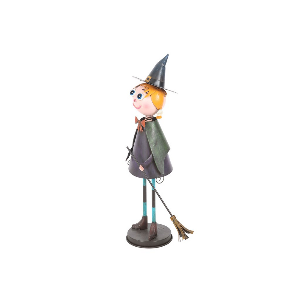 Metal Witch Ornament with Broom