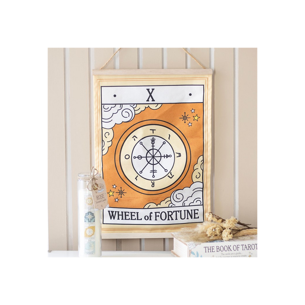 The Wheel of Fortune Vintage Tarot Wall Hanging