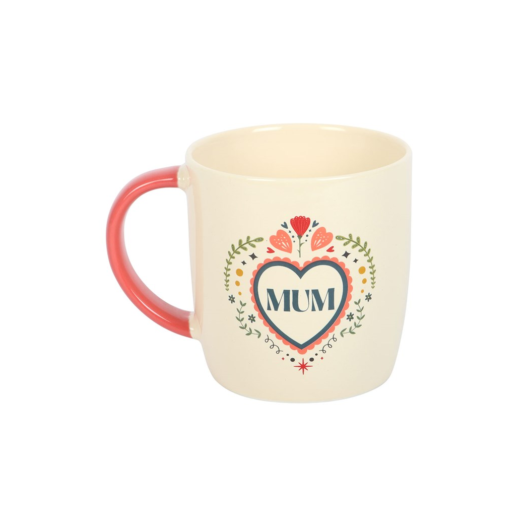 Mum Folk Heart Mug