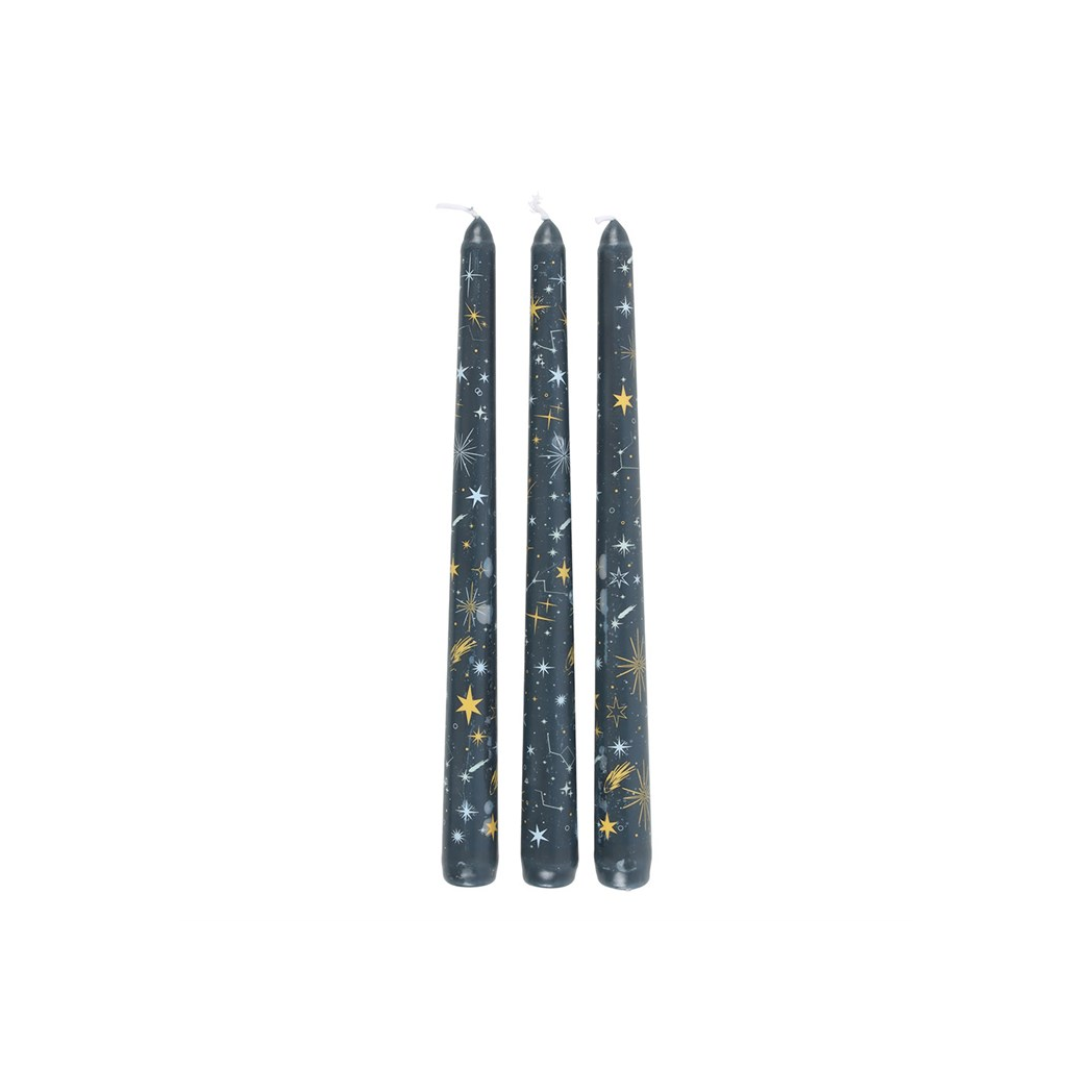 Set of 3 Starry Night Taper Candles
