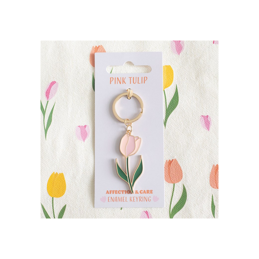 Pink Tulip Keyring