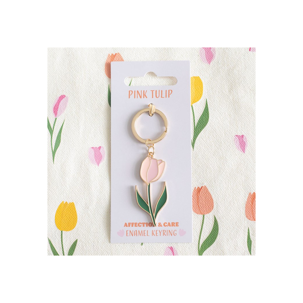 Pink Tulip Keyring