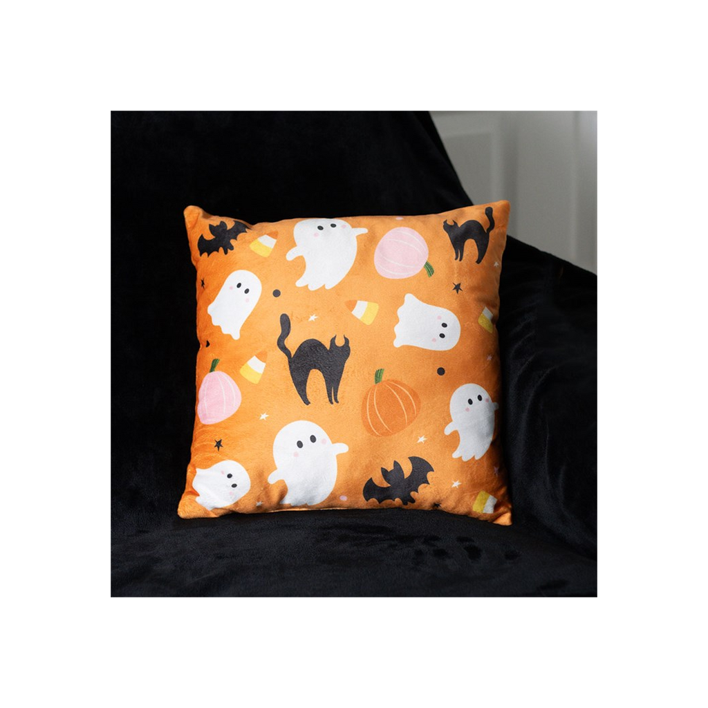 Square Sweet and Spooky Ghost Print Cushion