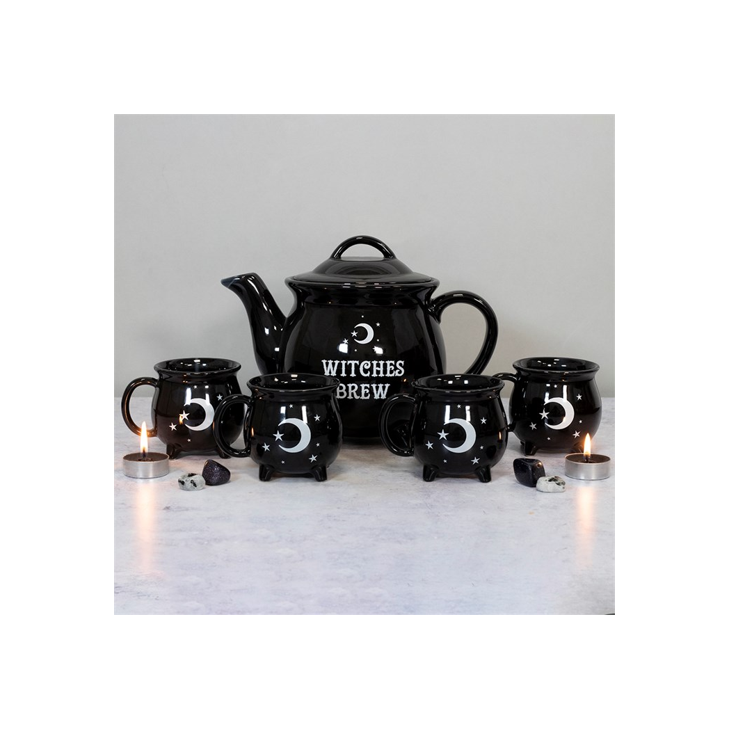 Witches Brew Ceramic Cauldron Tea Set