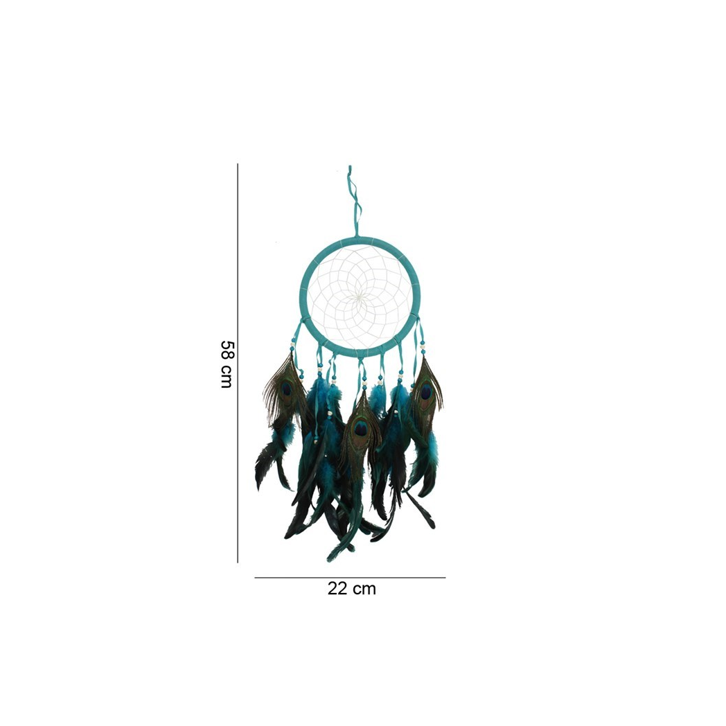 Turquoise Peacock Feather Dreamcatcher