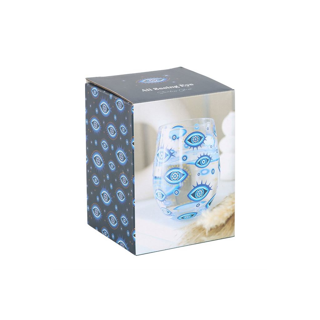 All Seeing Eye Print Stemless Glass