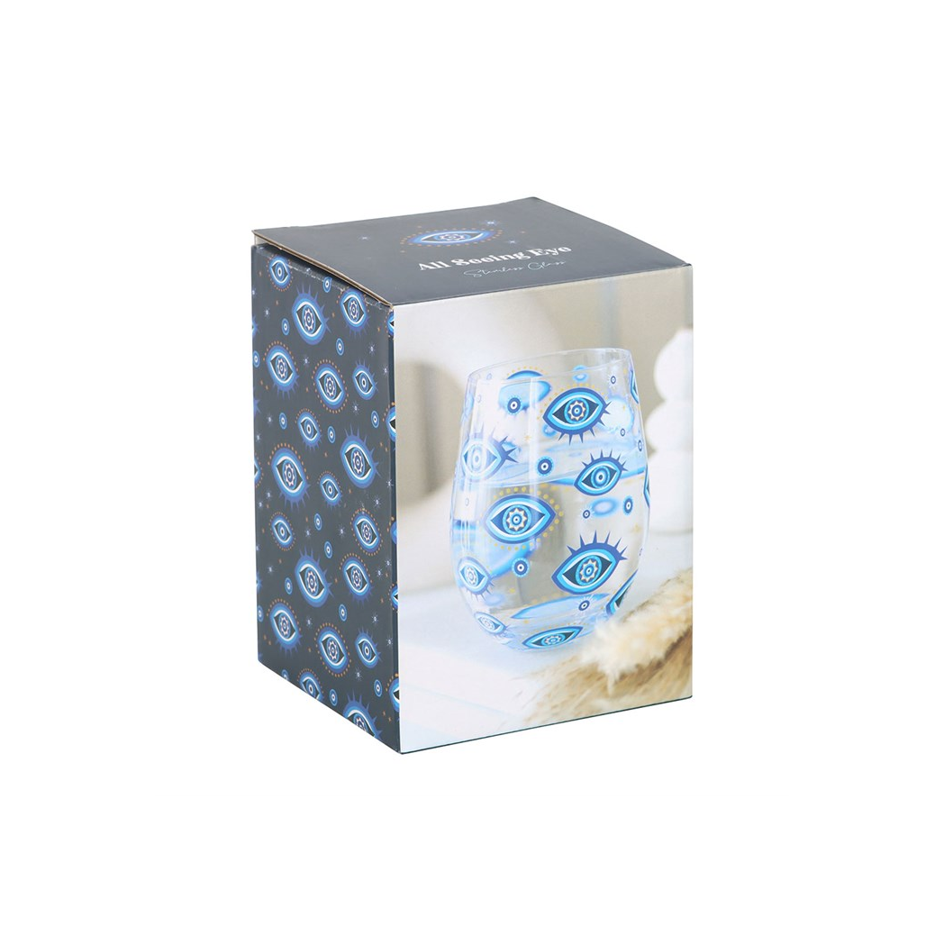 All Seeing Eye Print Stemless Glass