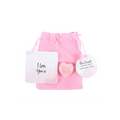 I Love You Rose Quartz Crystal Heart in a Bag