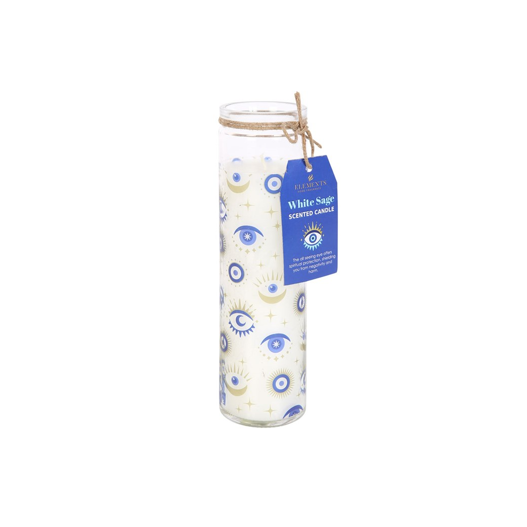 All Seeing Eye White Sage Tube Candle