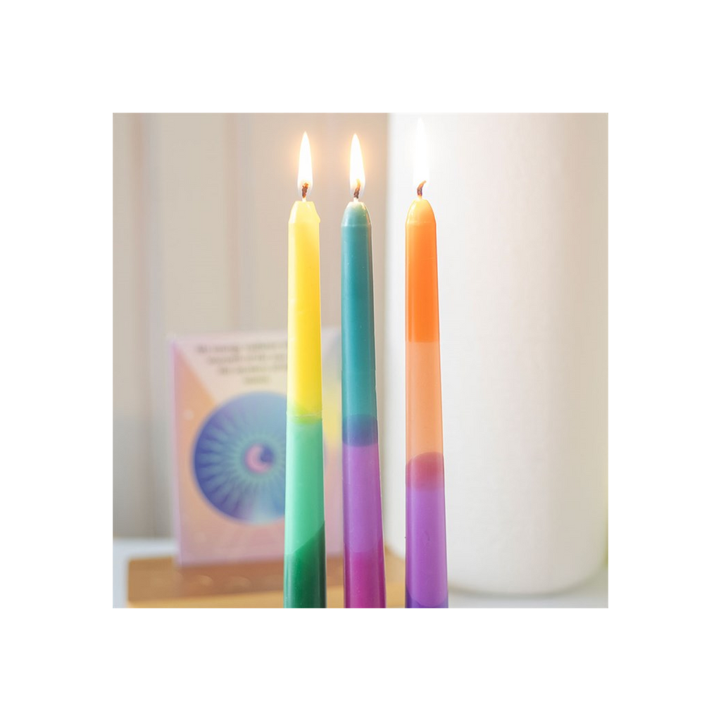 Set of 3 Dipped Aura Energy Taper Candles