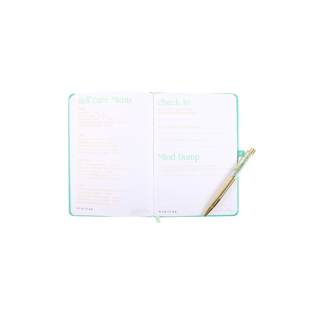 A5 Wellness Journal with Aventurine Pen