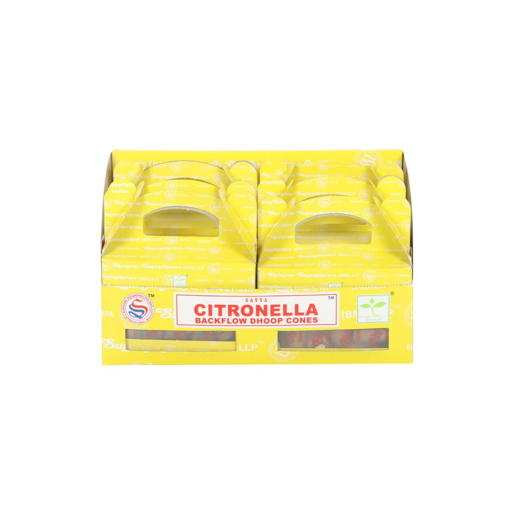 Set of 6 Citronella Backflow Dhoop Incense Cones by Satya (6/30)