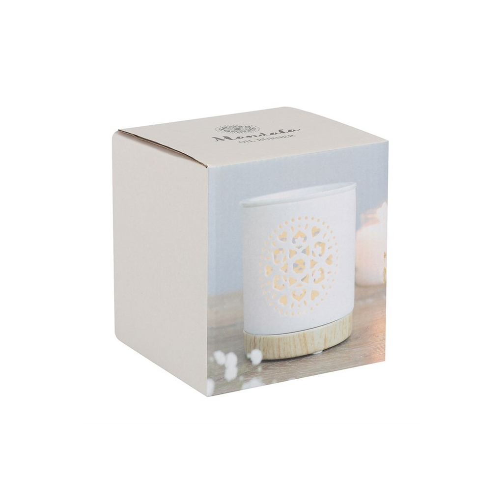 White Mandala Cut Out Oil Burner