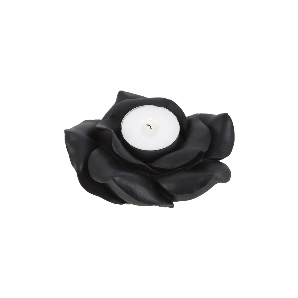 Black Rose Resin Tealight Candle Holder