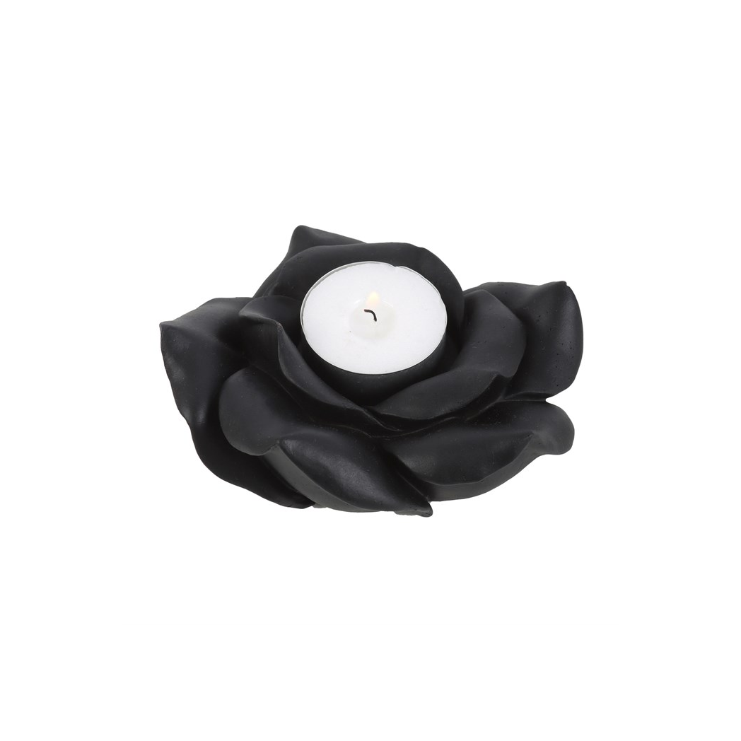 Black Rose Resin Tealight Candle Holder
