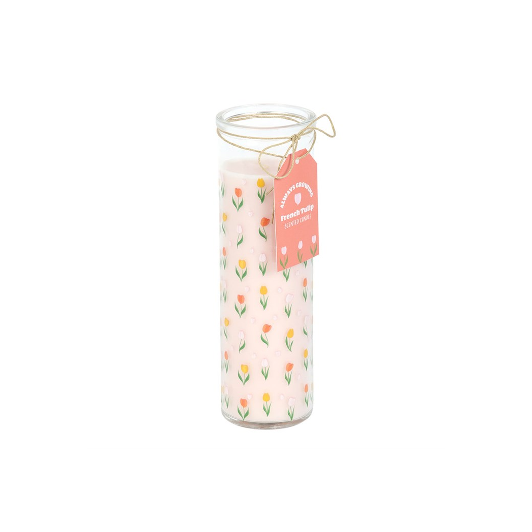 Tulip Print French Tulip Tube Candle