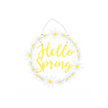Hello Spring Hanging Daisy Wreath Decoration