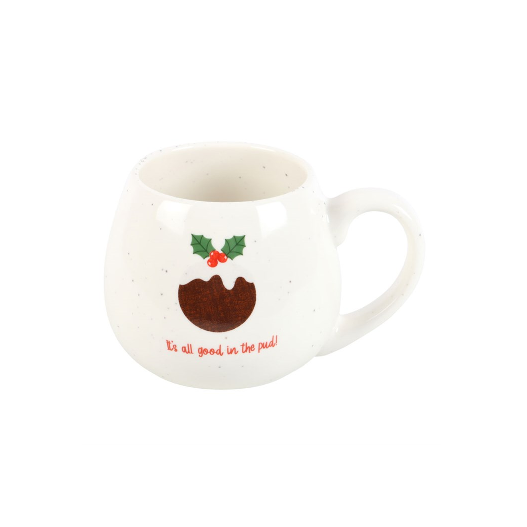 All Good in the Pud Rounded Christmas Mug