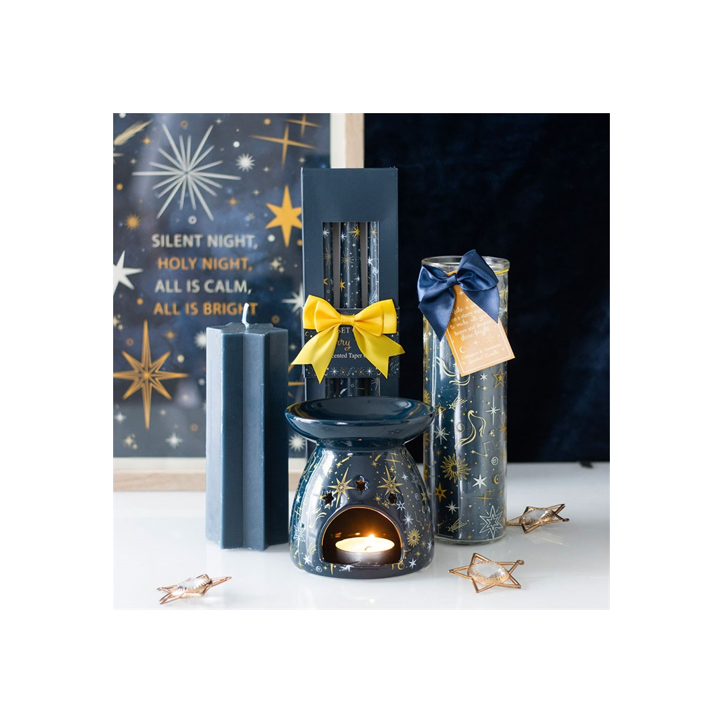 Set of 3 Starry Night Taper Candles