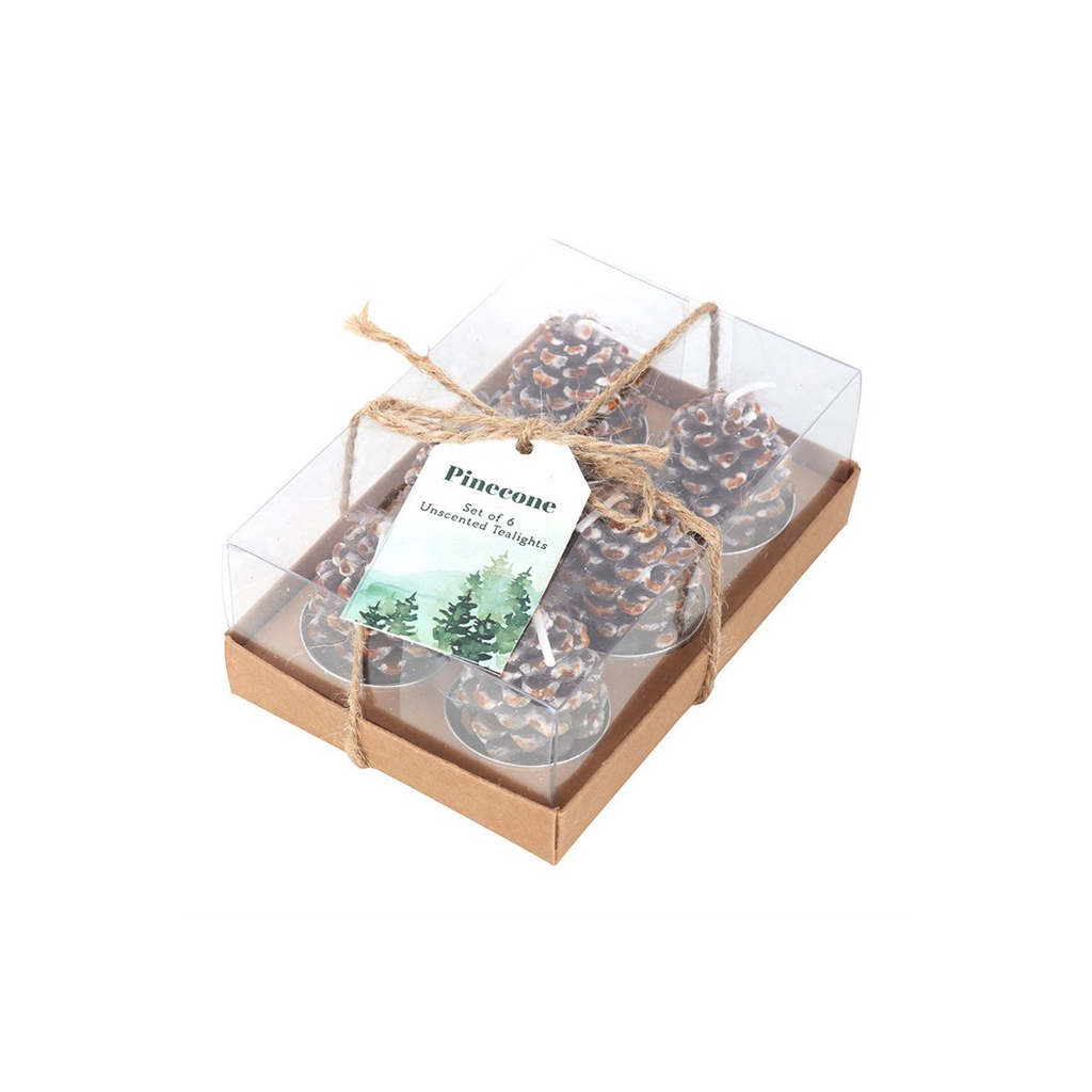 Set of 6 Pinecone Tealight Candles