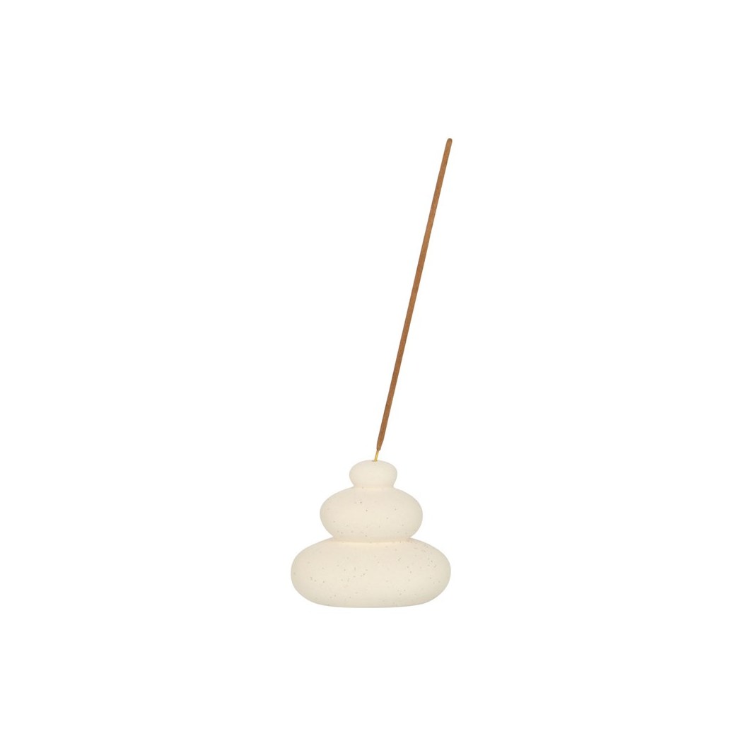 Cream Speckle Balancing Stones Incense Stick Holder