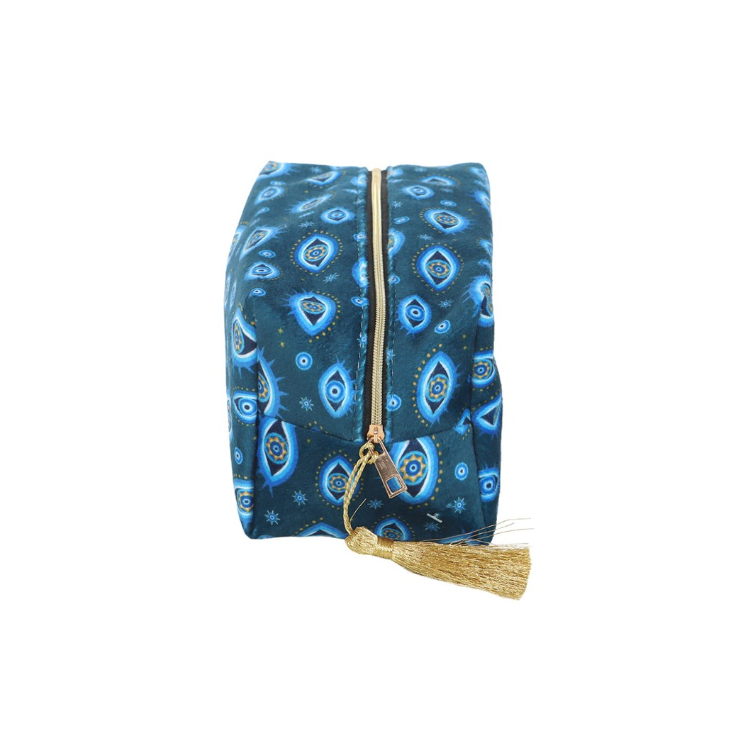 All Seeing Eye Print Velvet Makeup Bag