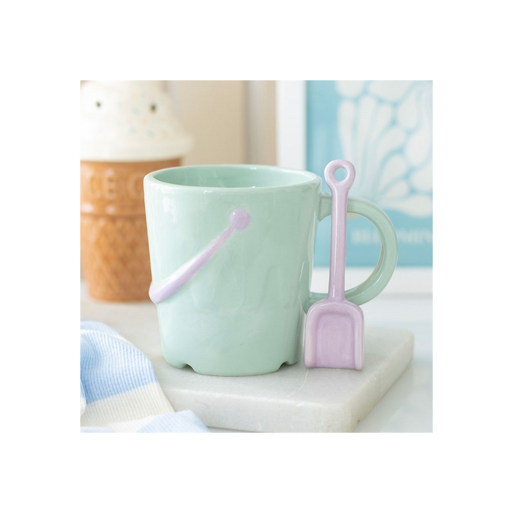 Pastel Bucket Mug with Spade Spoon
