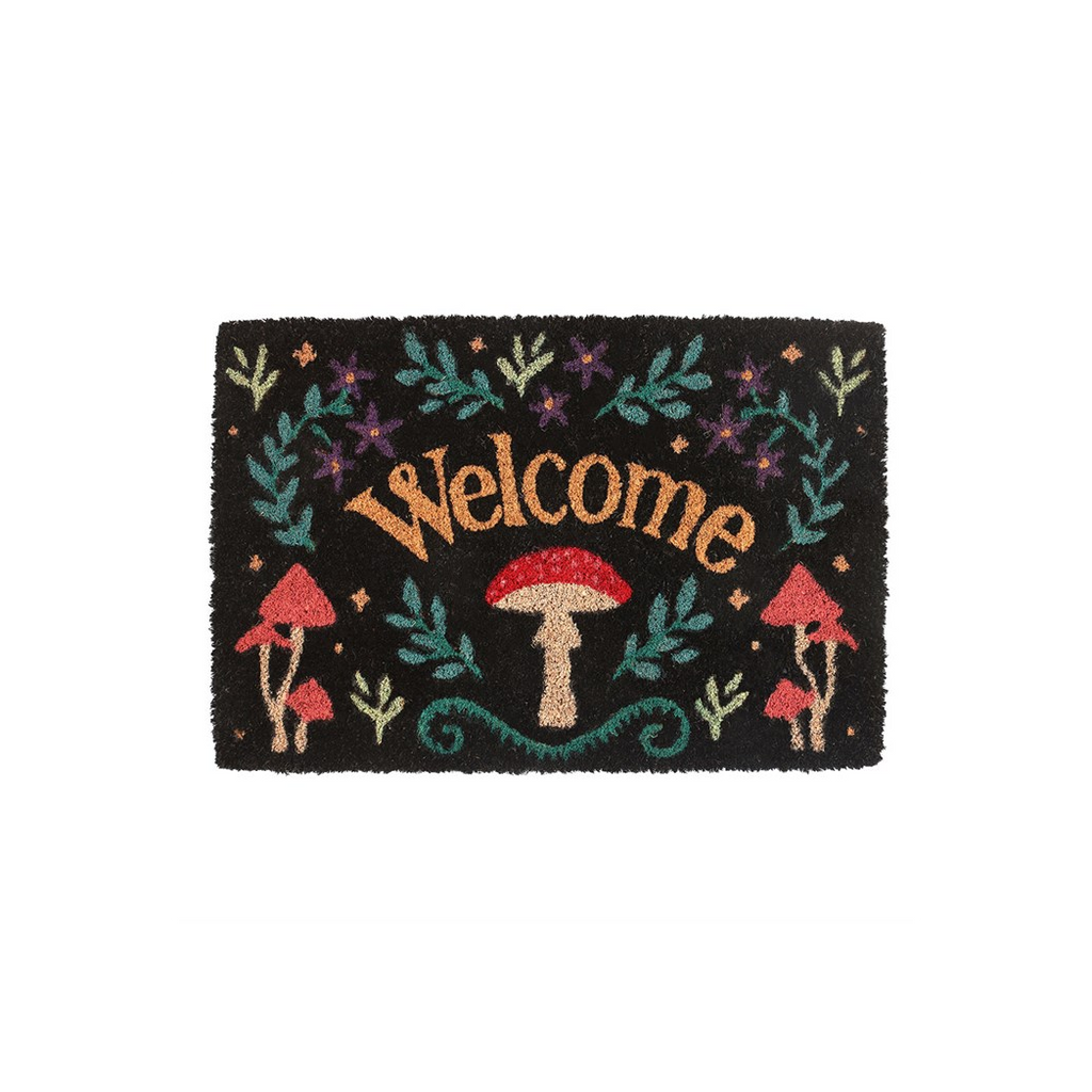 Black Mushroom Welcome Doormat
