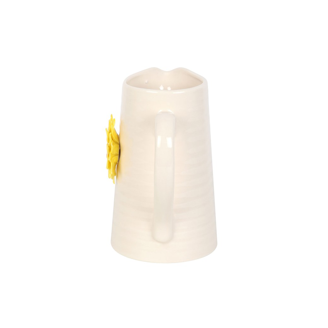 Hello Sunshine Ceramic Flower Jug with 3D Sunflower