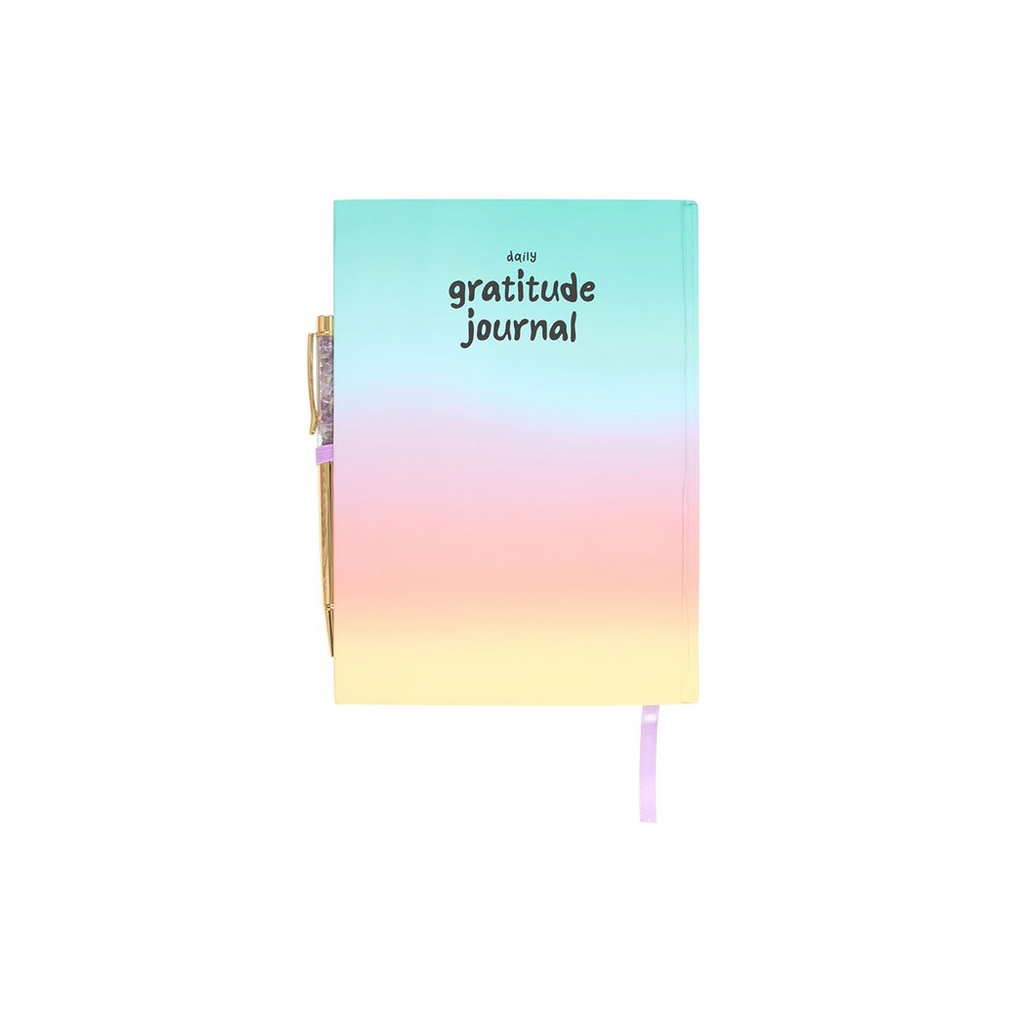 Multicoloured Gratitude Journal with Amethyst Pen