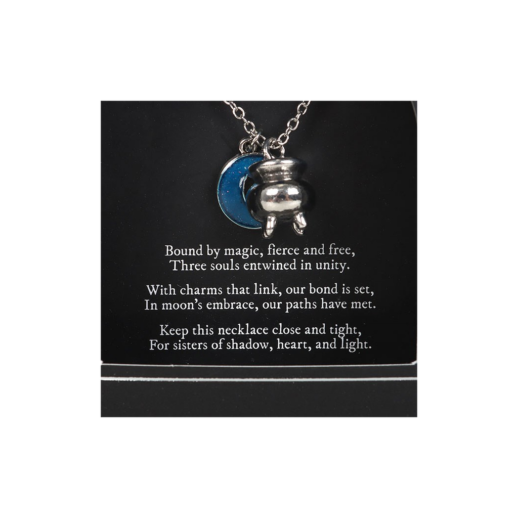 Set of 3 Coven Sisters Cauldron Charm Necklaces