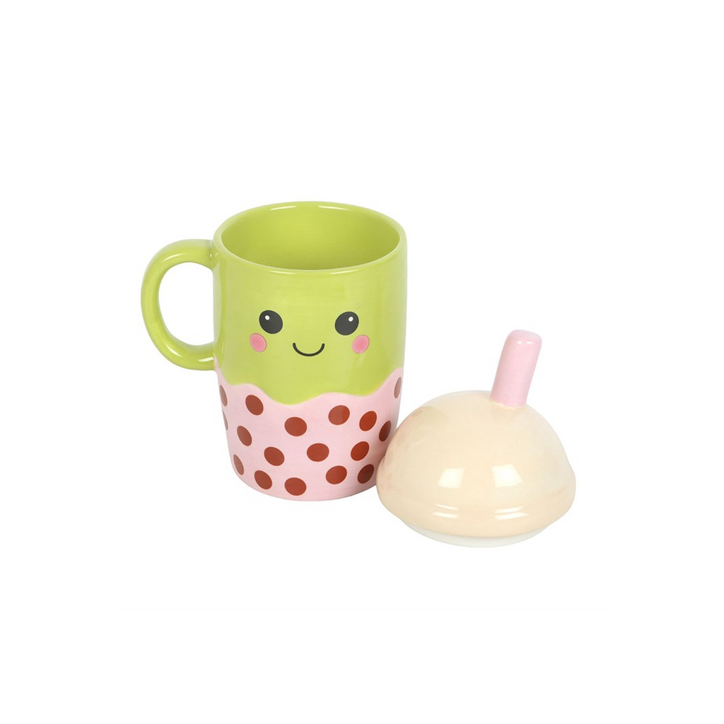 Kawaii Bubble Tea Lidded Mug