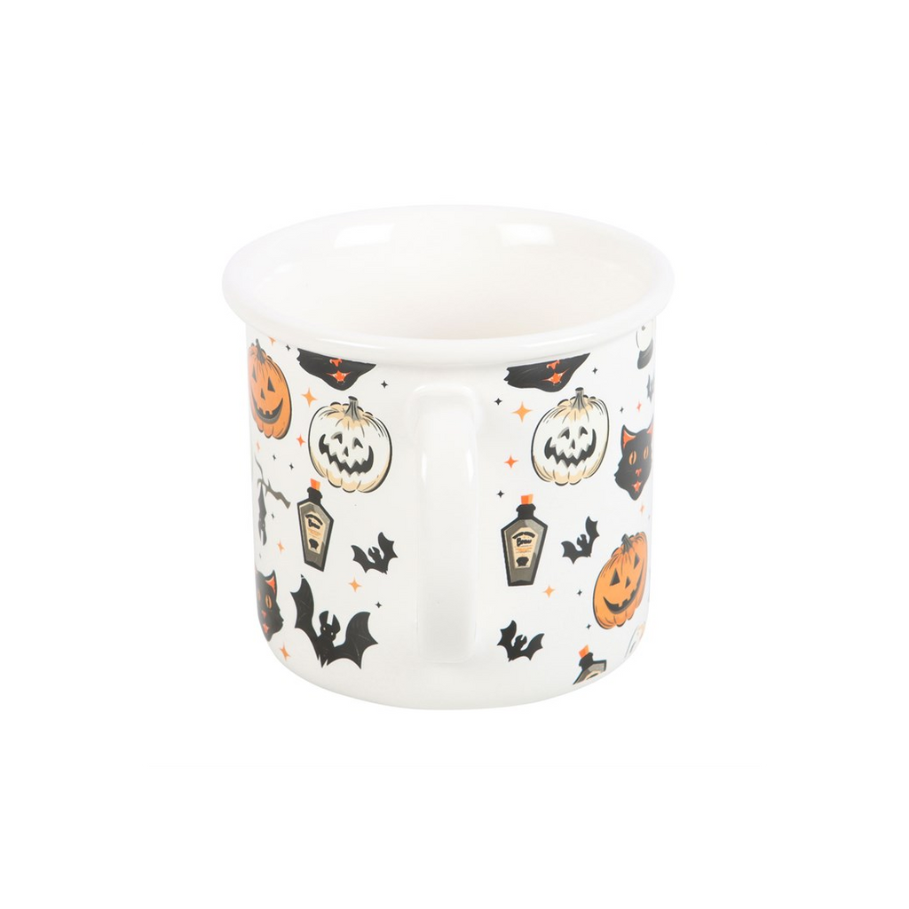 Spooky Cat and Pumpkin Print Mug