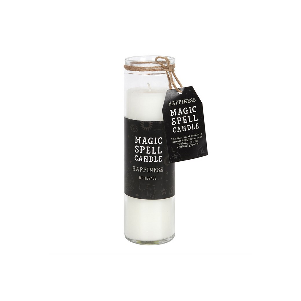 Happiness White Sage Magic Spell Tube Candle